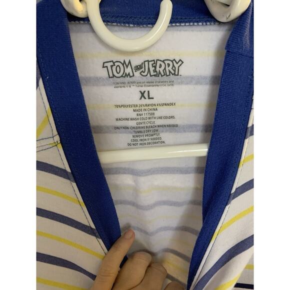 Tom And Jerry Cartoon Comics Striped Sweater XL / Large - Picture 2 of 3